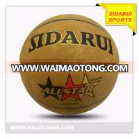 China Manufacture Customized Nubuck mi cro Fiber Leather Laminated Match Ues Basketball Ball