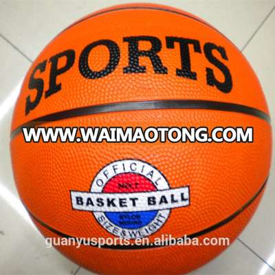 cheap wholesale size7 6 5 4 1 rubber material orange color basketball with custom design